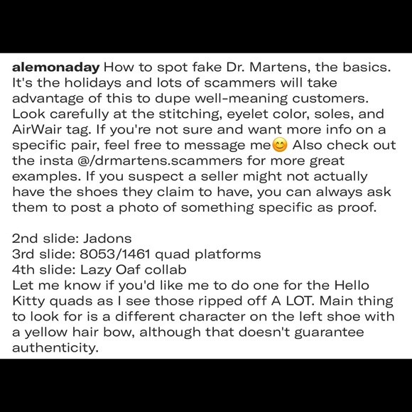 Dr Martens Samples of fake vs real JADON/OAF BOOT - Picture 4 of 16